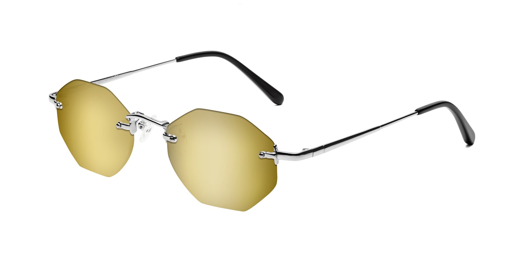 Angle of Ayele in Silver with Gold Mirrored Lenses