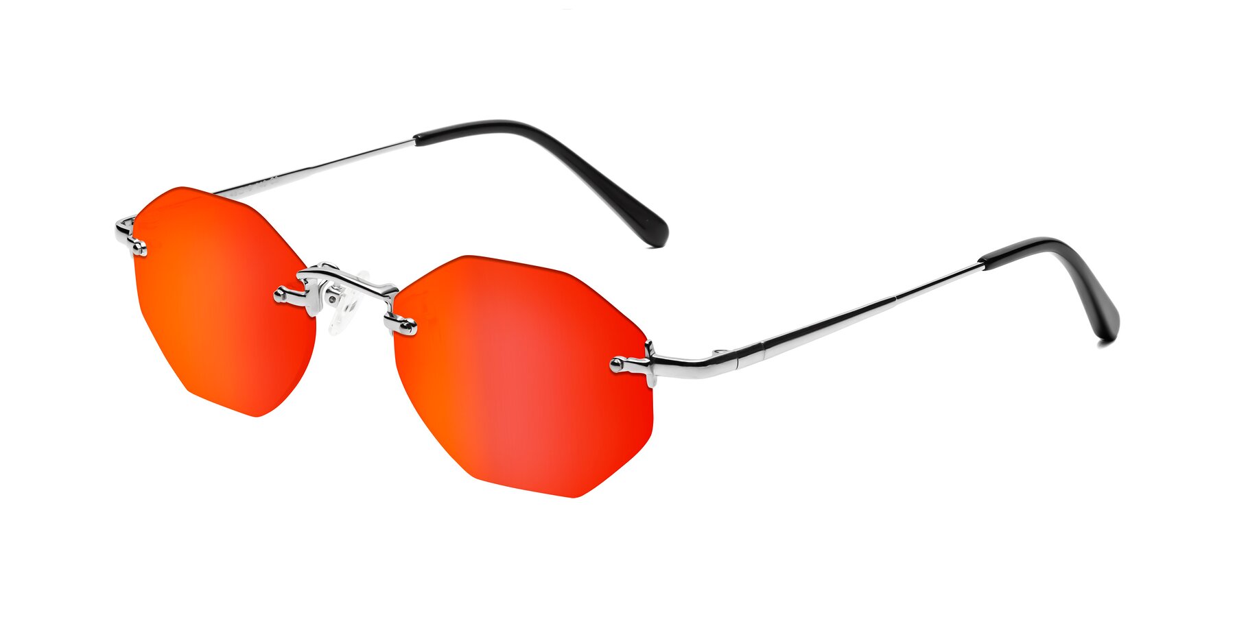 Angle of Ayele in Silver with Red Gold Mirrored Lenses