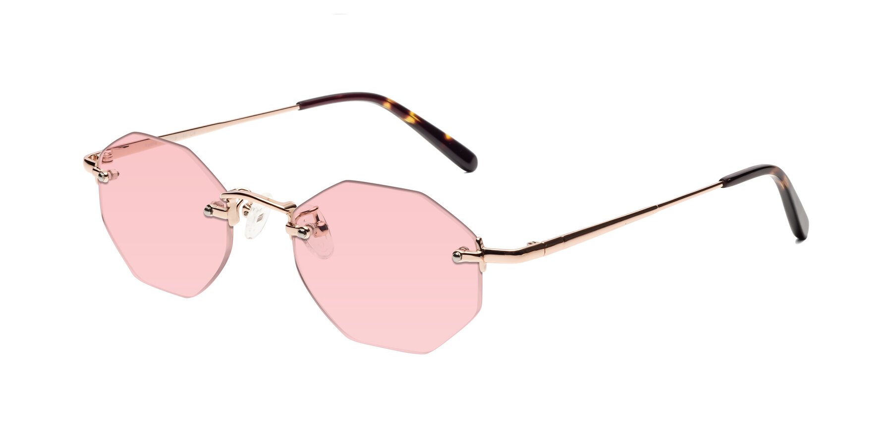 Angle of Ayele in Rose Gold with Light Garnet Tinted Lenses