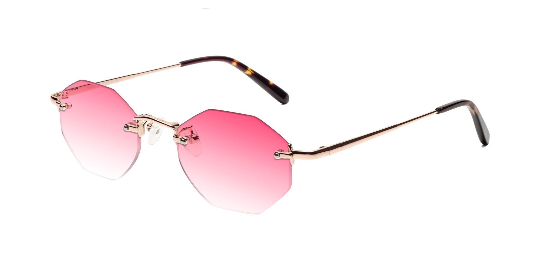 Angle of Ayele in Rose Gold with Pink Gradient Lenses