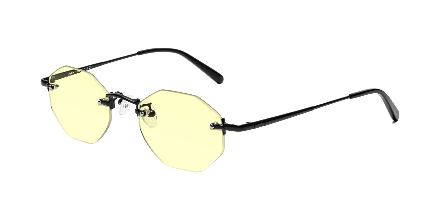 Angle of Ayele in Black with Light Yellow Tinted Lenses
