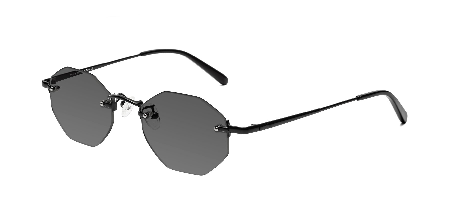 Angle of Ayele in Black with Medium Gray Tinted Lenses