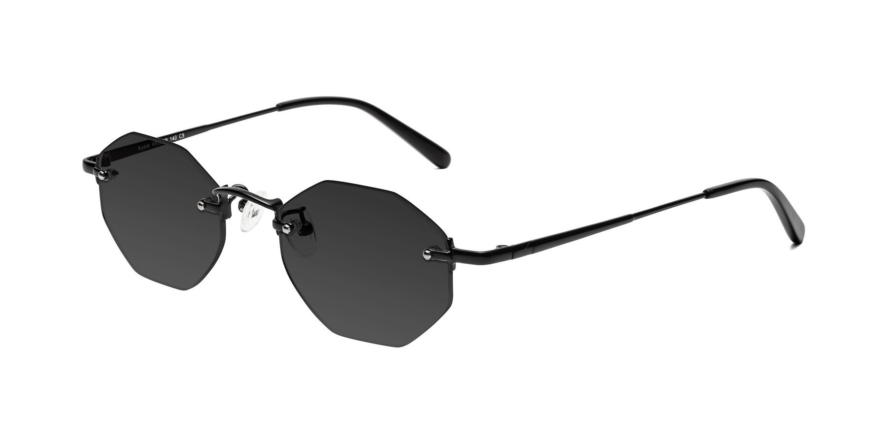 Angle of Ayele in Black with Gray Tinted Lenses