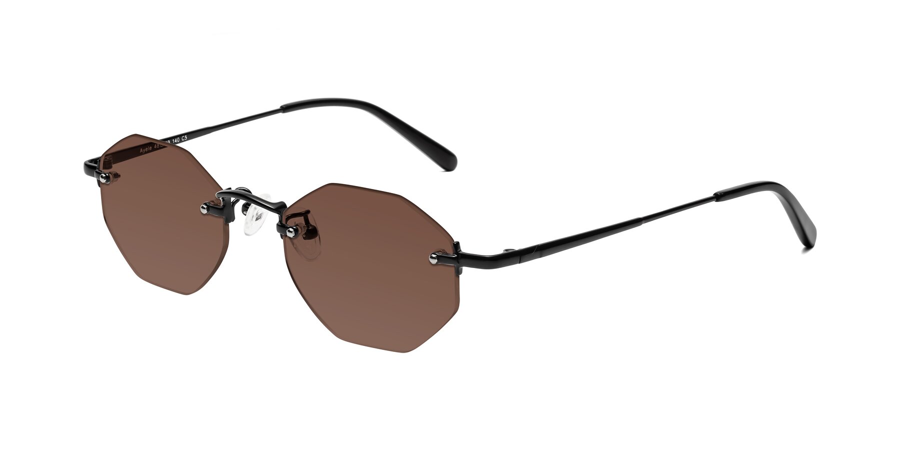 Angle of Ayele in Black with Brown Tinted Lenses