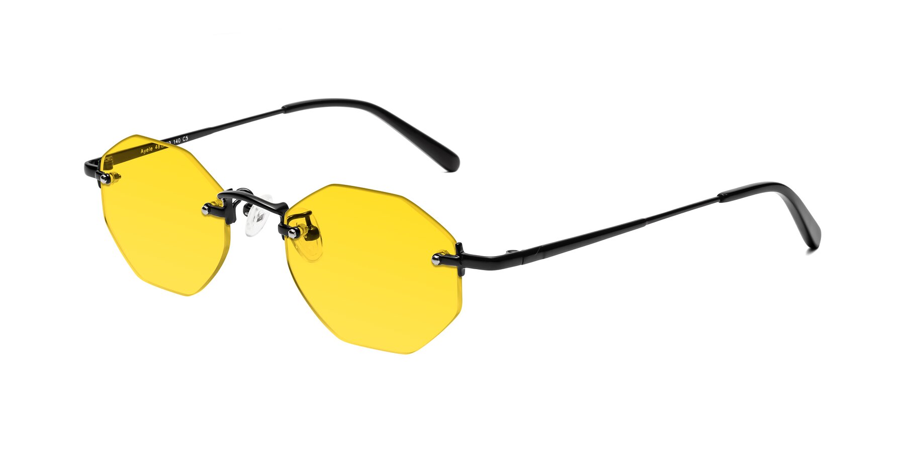 Angle of Ayele in Black with Yellow Tinted Lenses