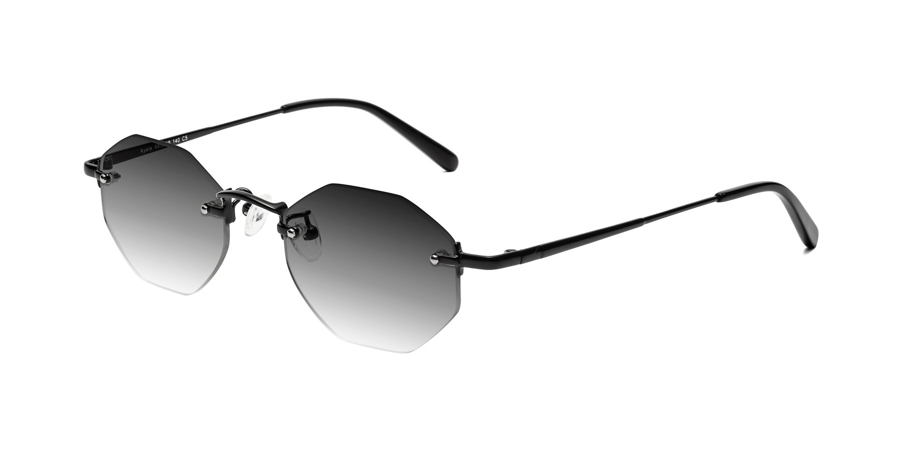 Angle of Ayele in Black with Gray Gradient Lenses