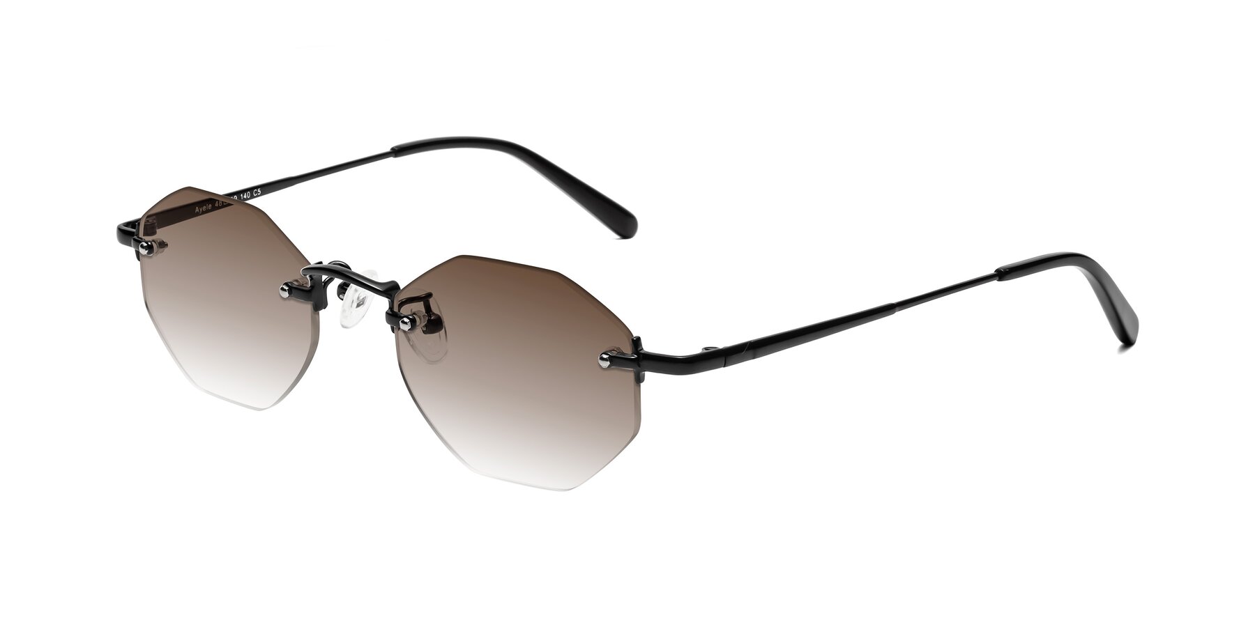Angle of Ayele in Black with Brown Gradient Lenses