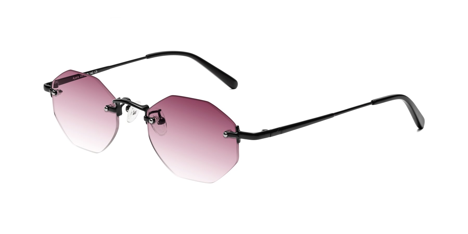 Angle of Ayele in Black with Wine Gradient Lenses