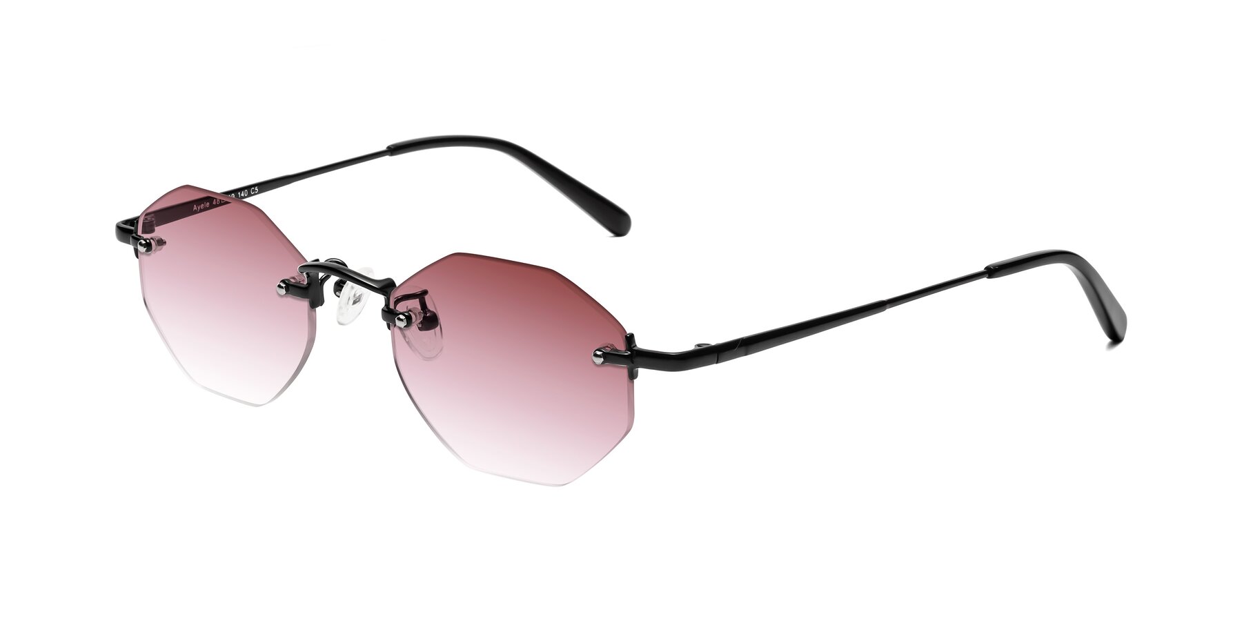 Angle of Ayele in Black with Garnet Gradient Lenses