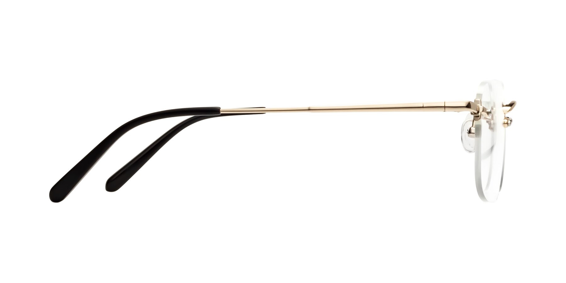 Light Gold Retro-Vintage Square Rimless Eyeglasses - Leslie