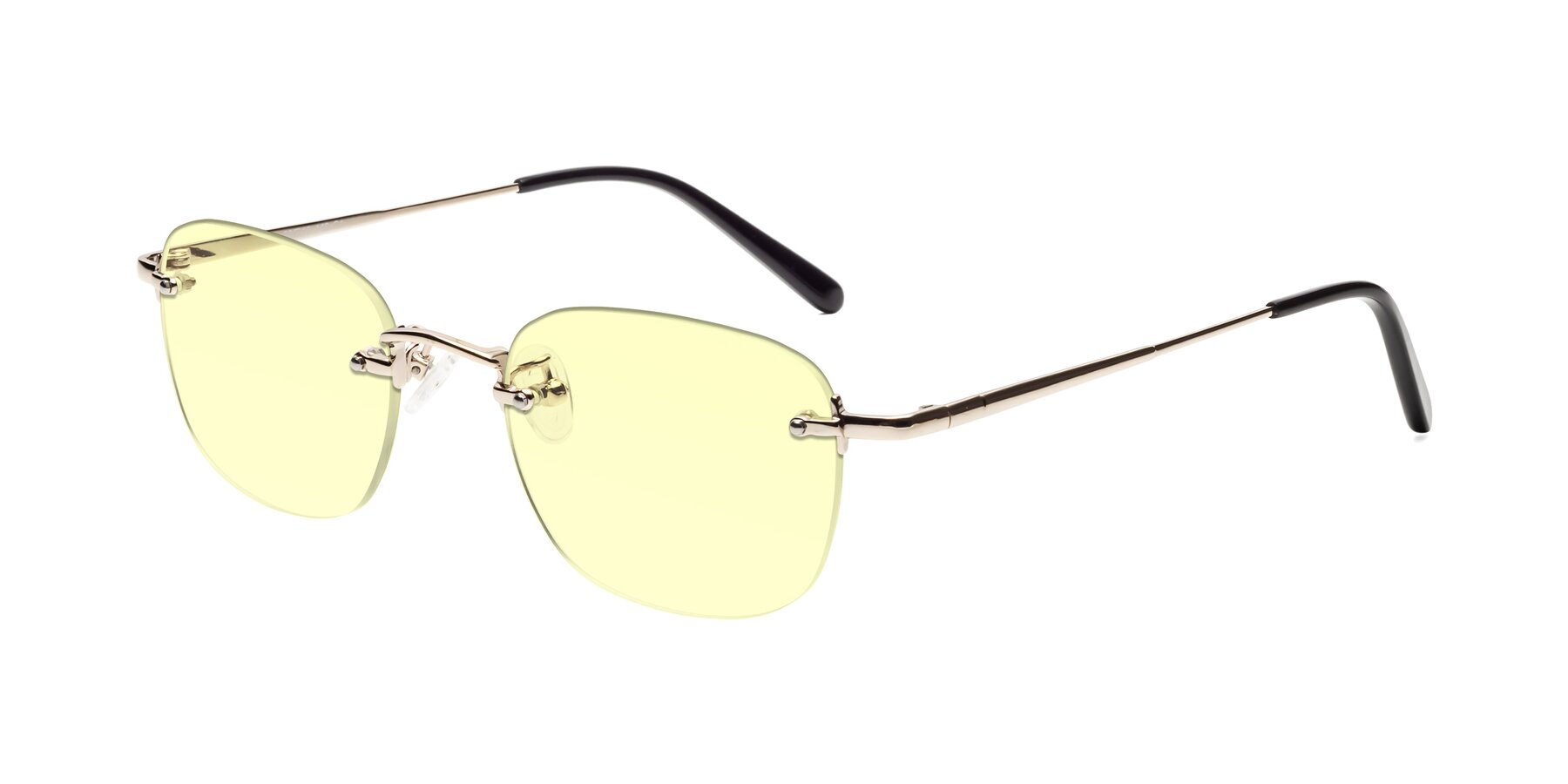 Angle of Leslie in Light Gold with Light Yellow Tinted Lenses