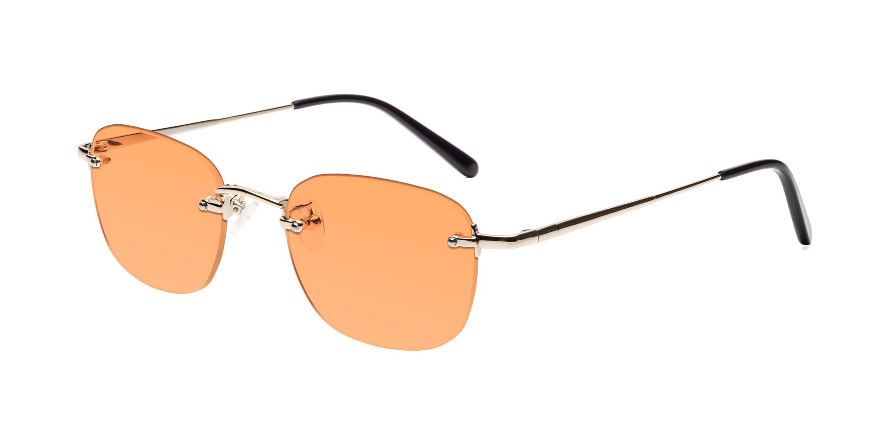 Angle of Leslie in Light Gold with Medium Orange Tinted Lenses