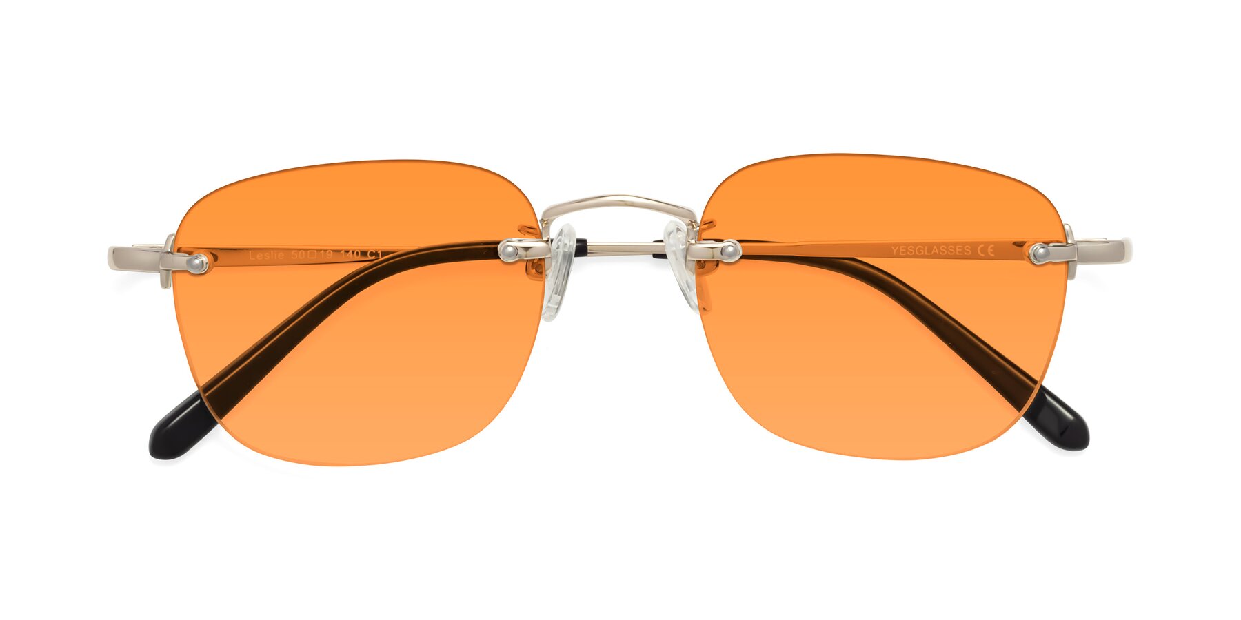 Folded Front of Leslie in Light Gold with Orange Tinted Lenses
