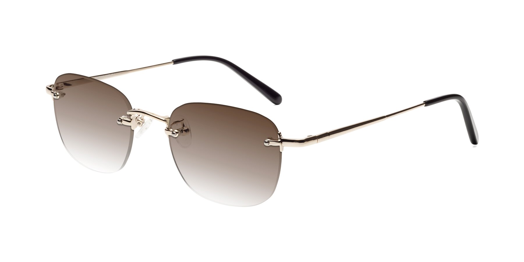 Angle of Leslie in Light Gold with Brown Gradient Lenses