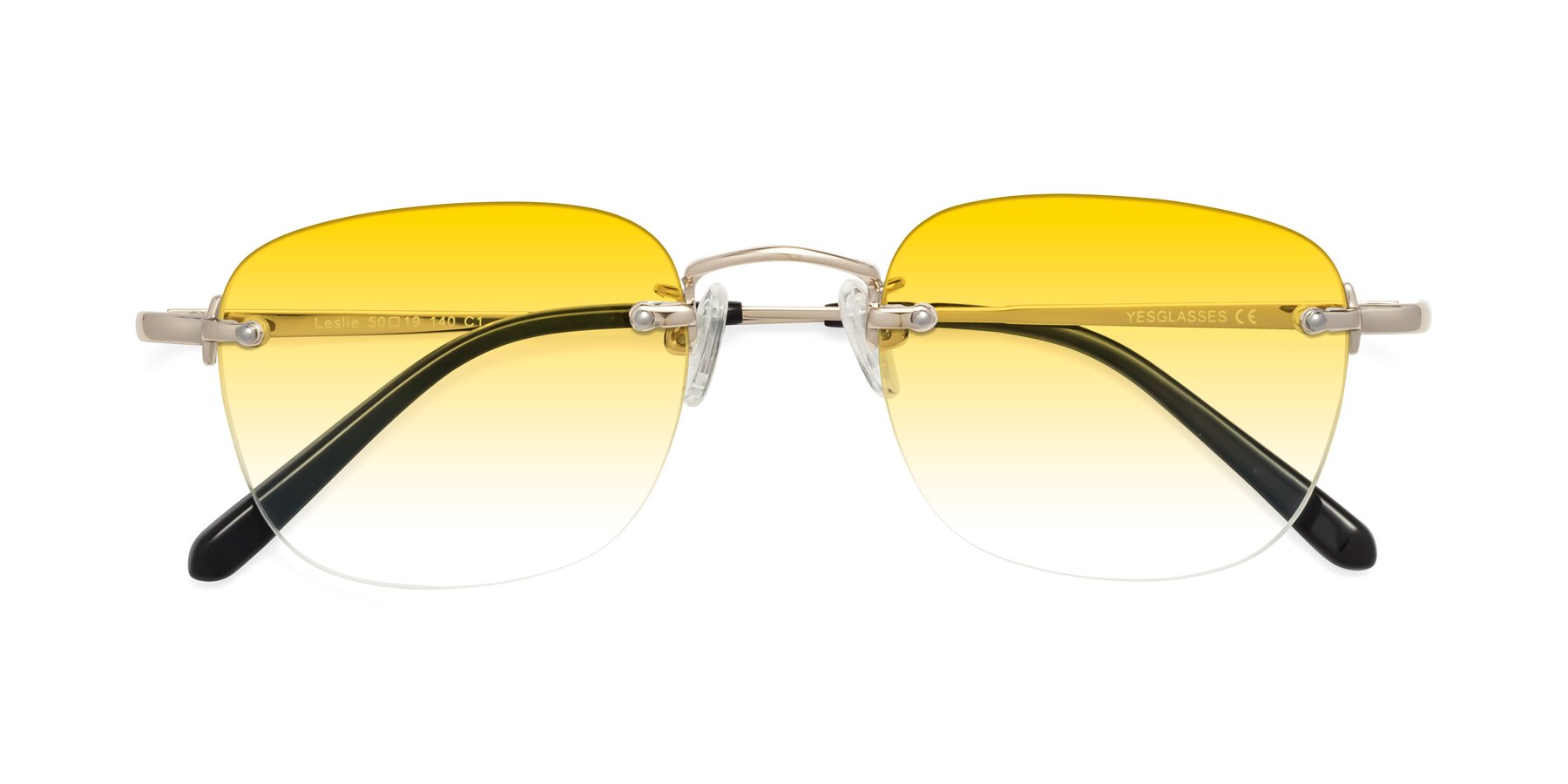 Folded Front of Leslie in Light Gold with Yellow Gradient Lenses