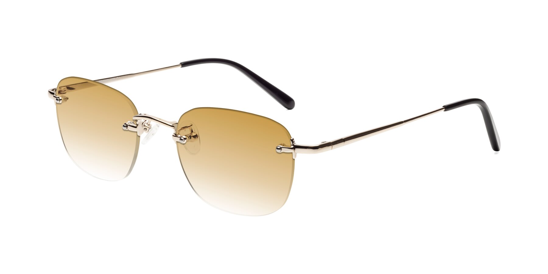Angle of Leslie in Light Gold with Champagne Gradient Lenses