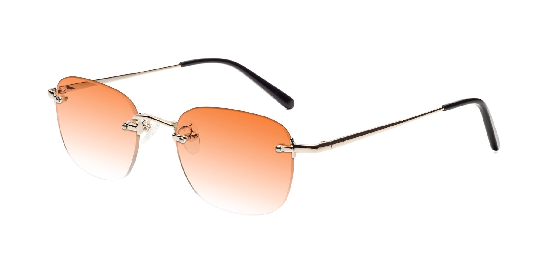 Angle of Leslie in Light Gold with Orange Gradient Lenses