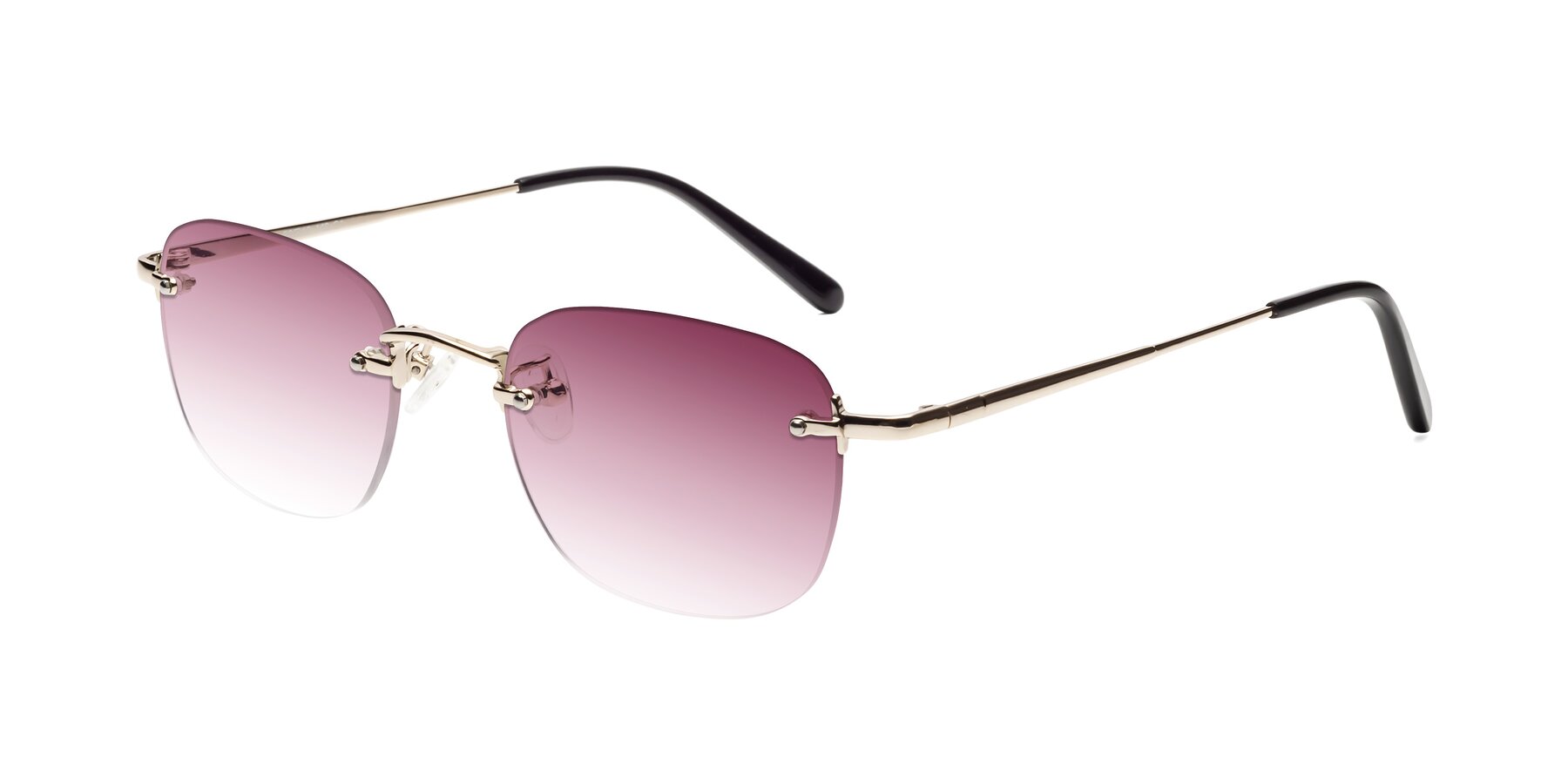 Angle of Leslie in Light Gold with Wine Gradient Lenses