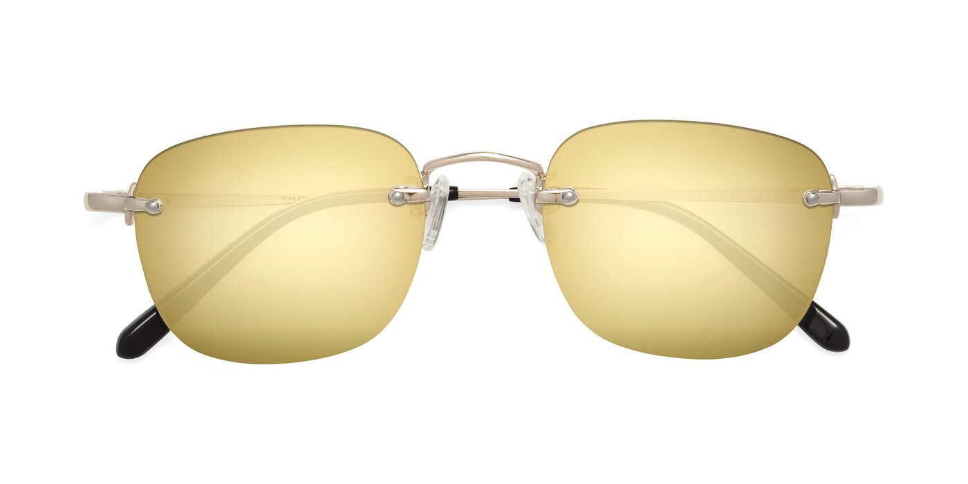 Leslie - Light Gold Flash Mirrored Sunglasses