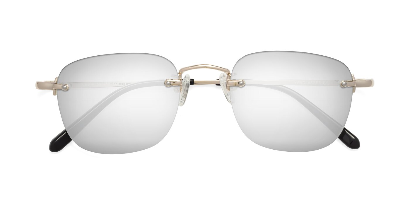 Leslie - Light Gold Flash Mirrored Sunglasses