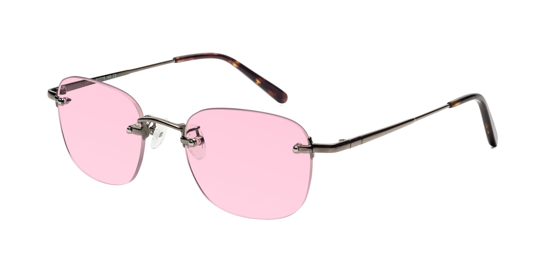 Angle of Leslie in Gunmetal with Light Pink Tinted Lenses