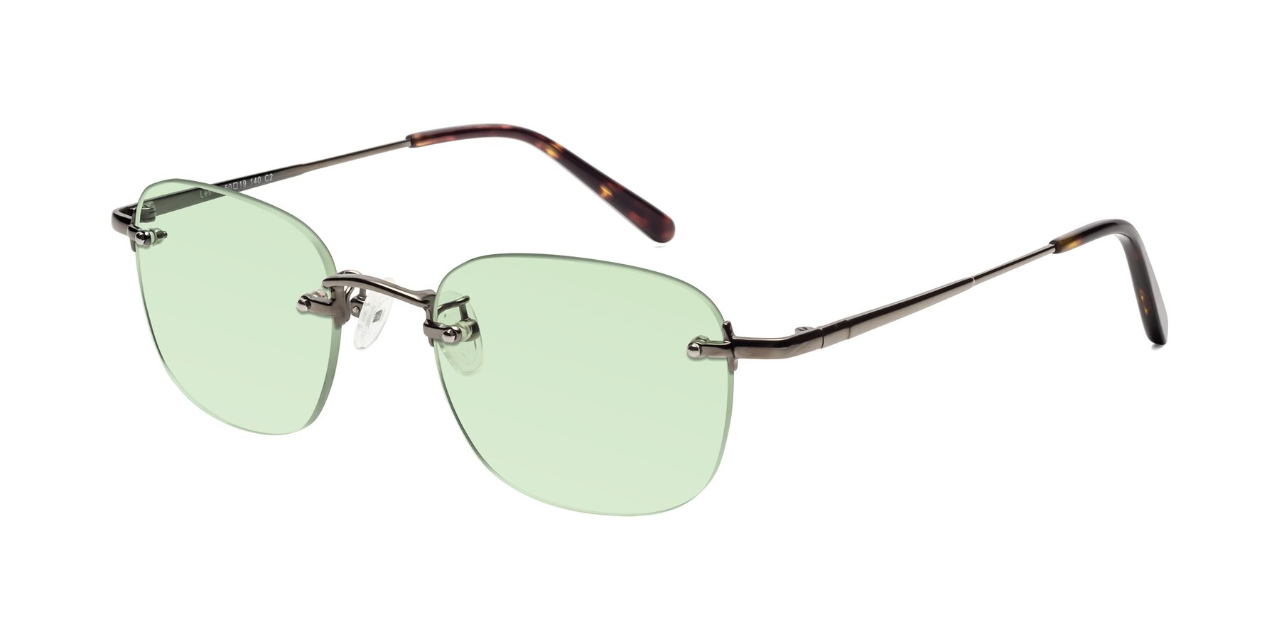 Angle of Leslie in Gunmetal with Light Green Tinted Lenses