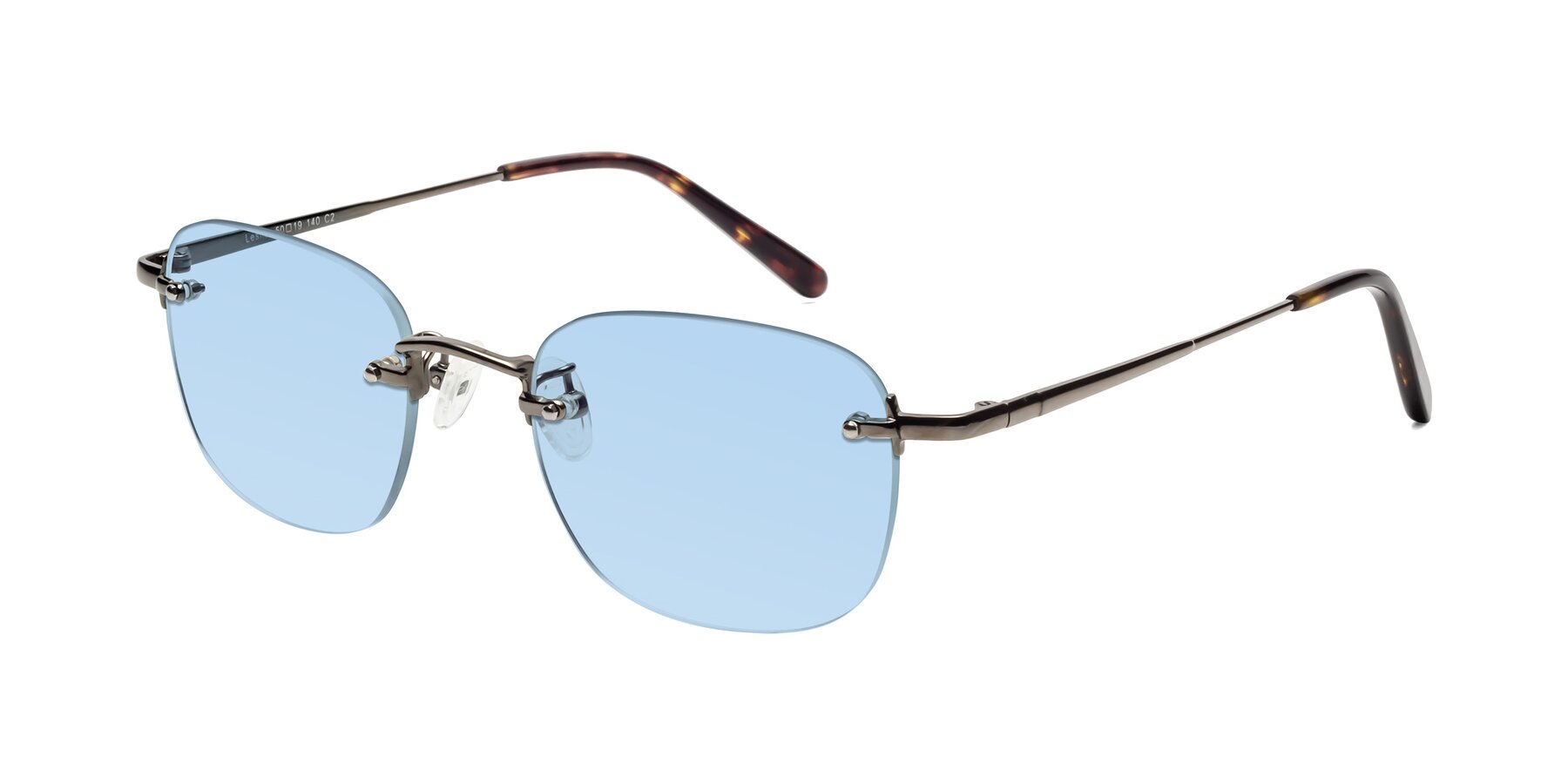 Angle of Leslie in Gunmetal with Light Blue Tinted Lenses