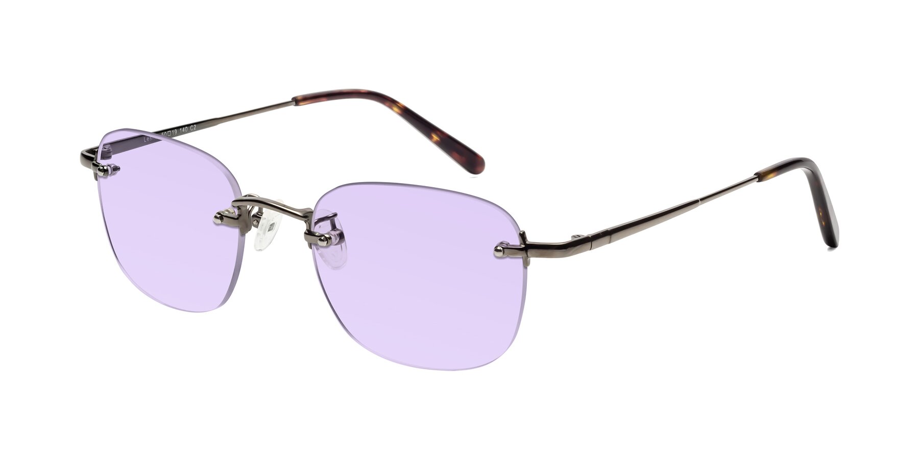Angle of Leslie in Gunmetal with Light Purple Tinted Lenses