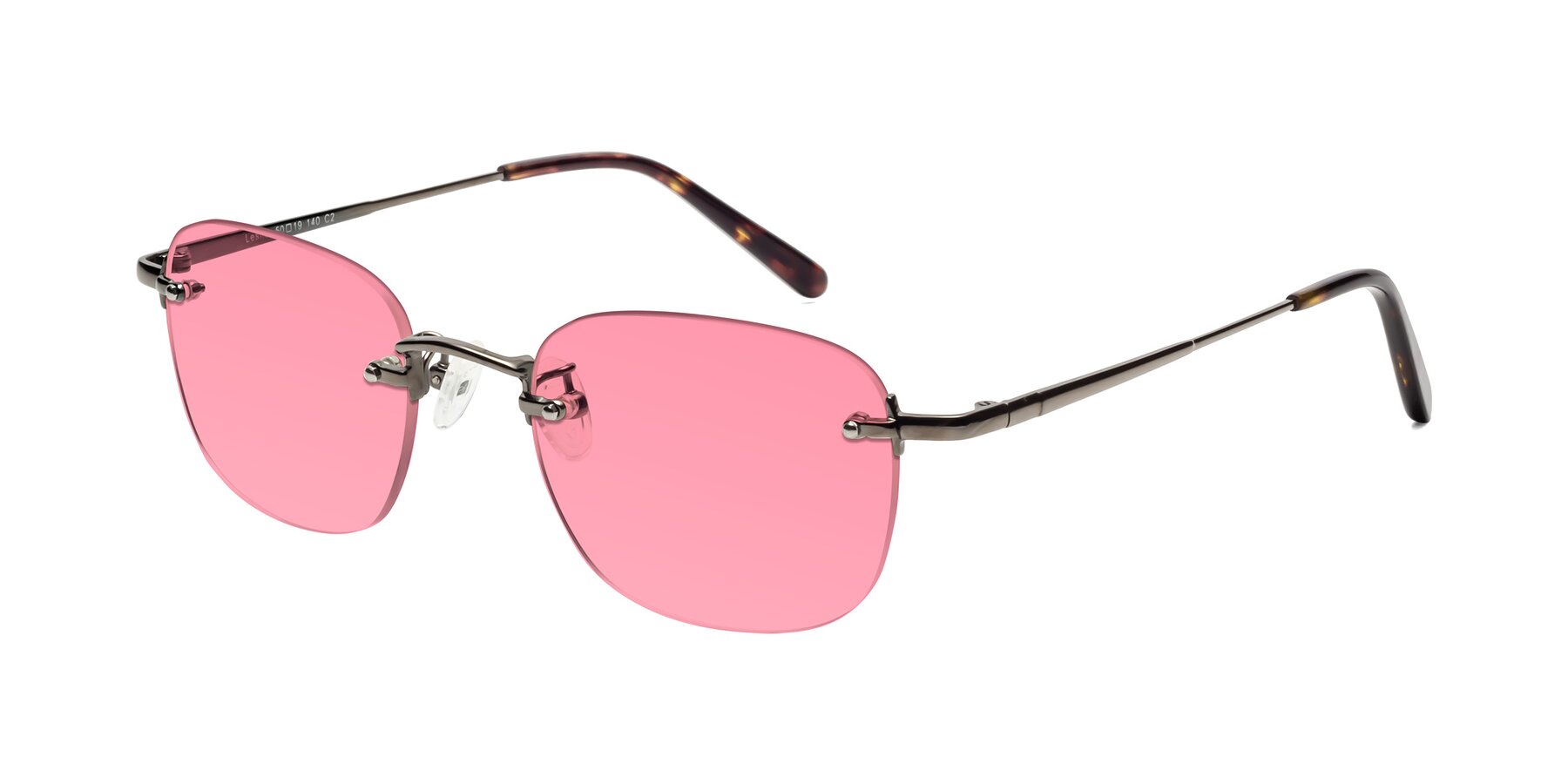 Angle of Leslie in Gunmetal with Pink Tinted Lenses
