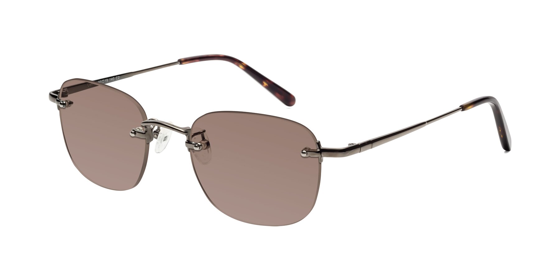 Angle of Leslie in Gunmetal with Medium Brown Tinted Lenses