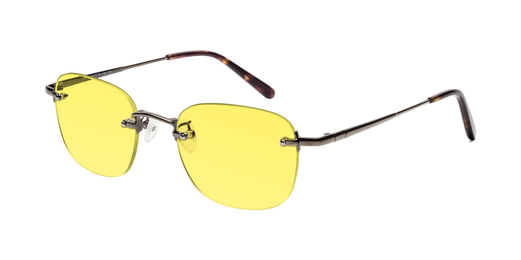 Angle of Leslie in Gunmetal with Medium Yellow Tinted Lenses