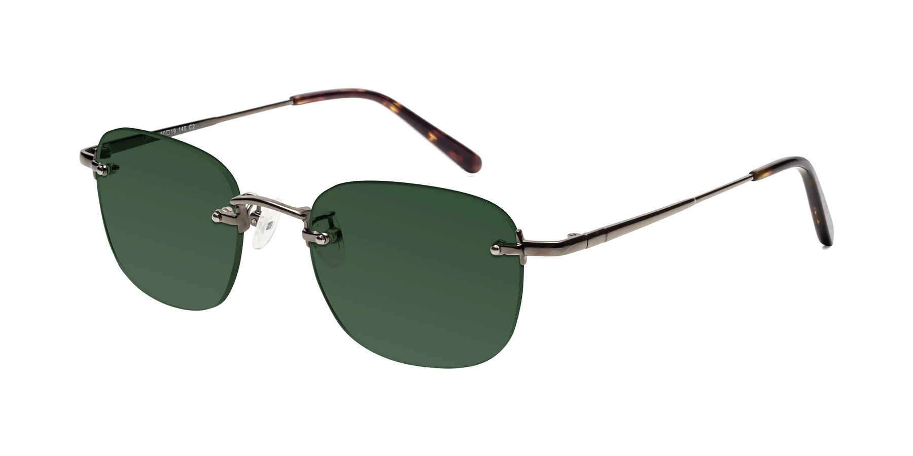 Angle of Leslie in Gunmetal with Green Tinted Lenses