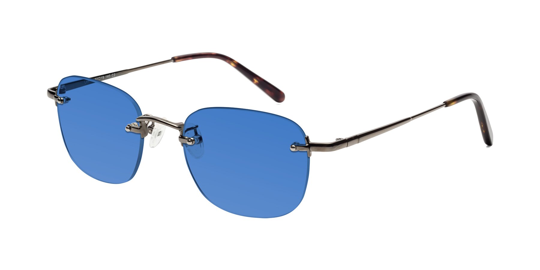 Angle of Leslie in Gunmetal with Blue Tinted Lenses