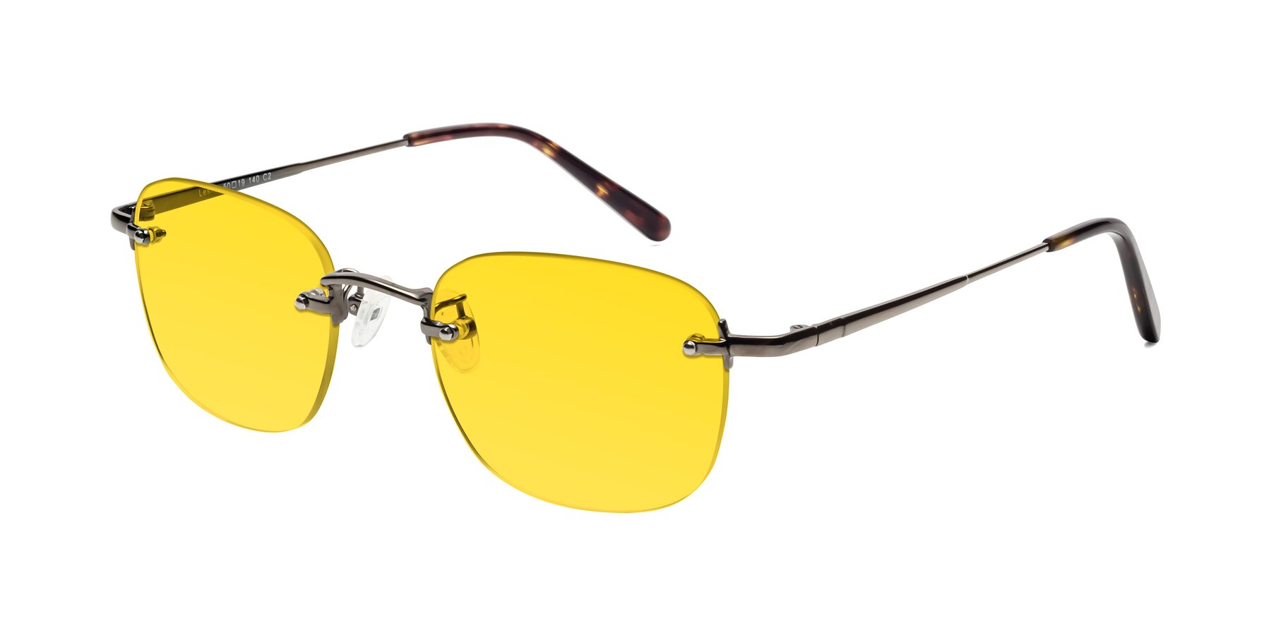 Angle of Leslie in Gunmetal with Yellow Tinted Lenses
