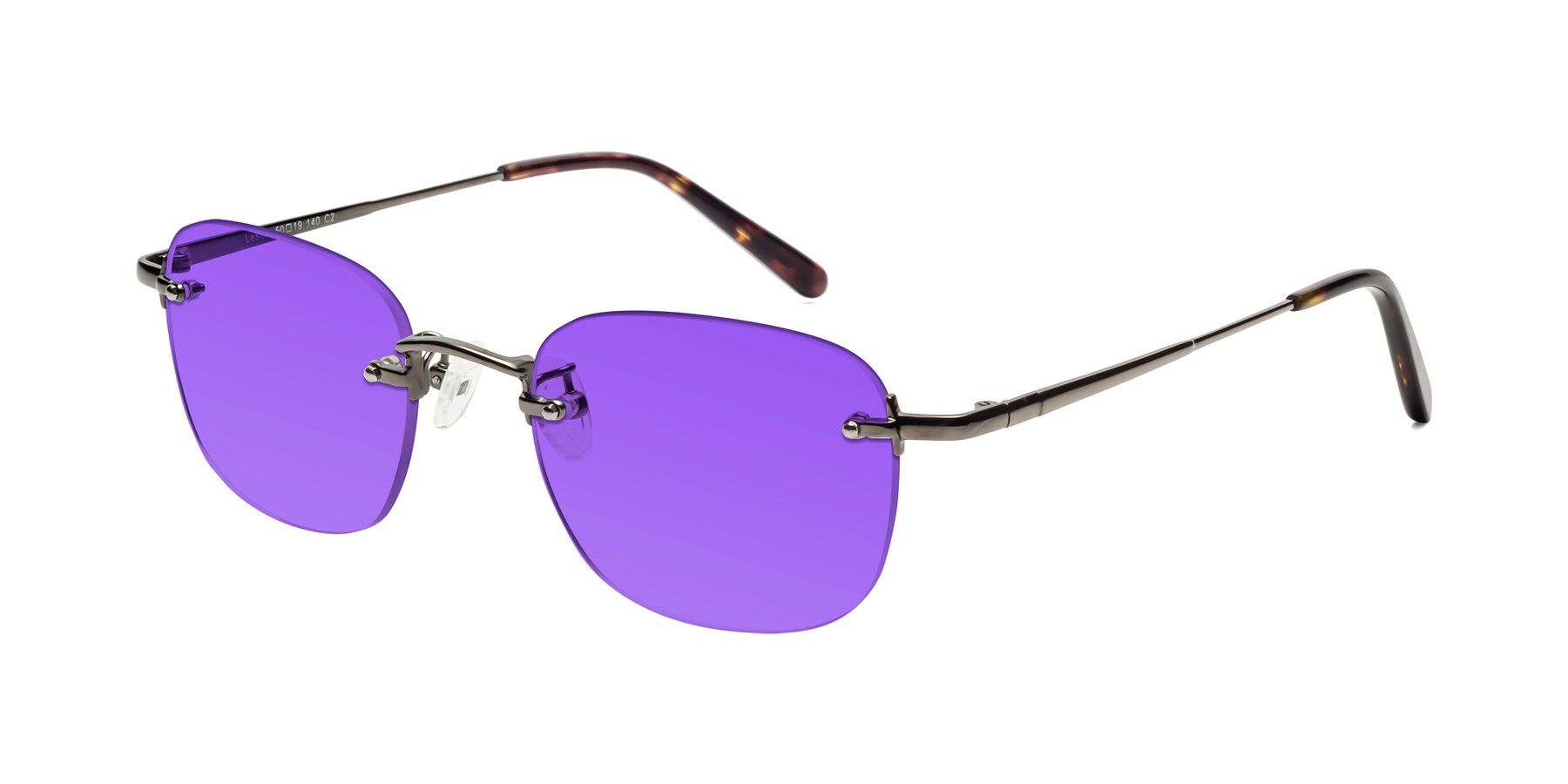Angle of Leslie in Gunmetal with Purple Tinted Lenses