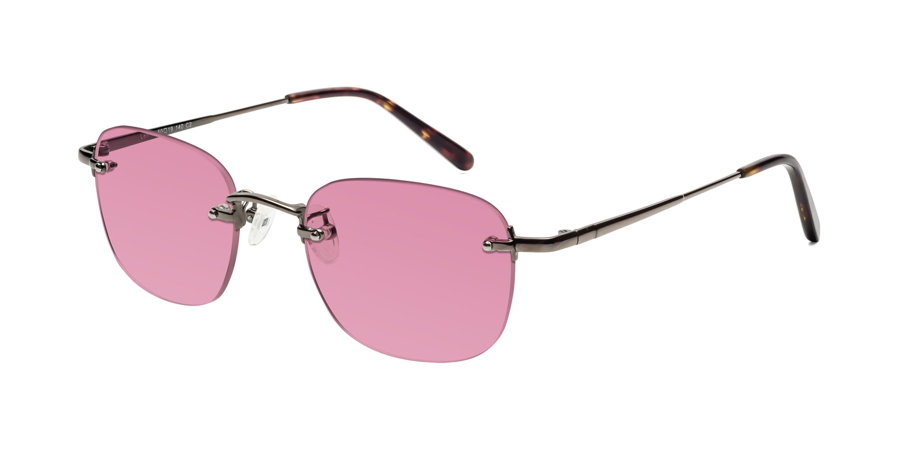 Angle of Leslie in Gunmetal with Medium Wine Tinted Lenses