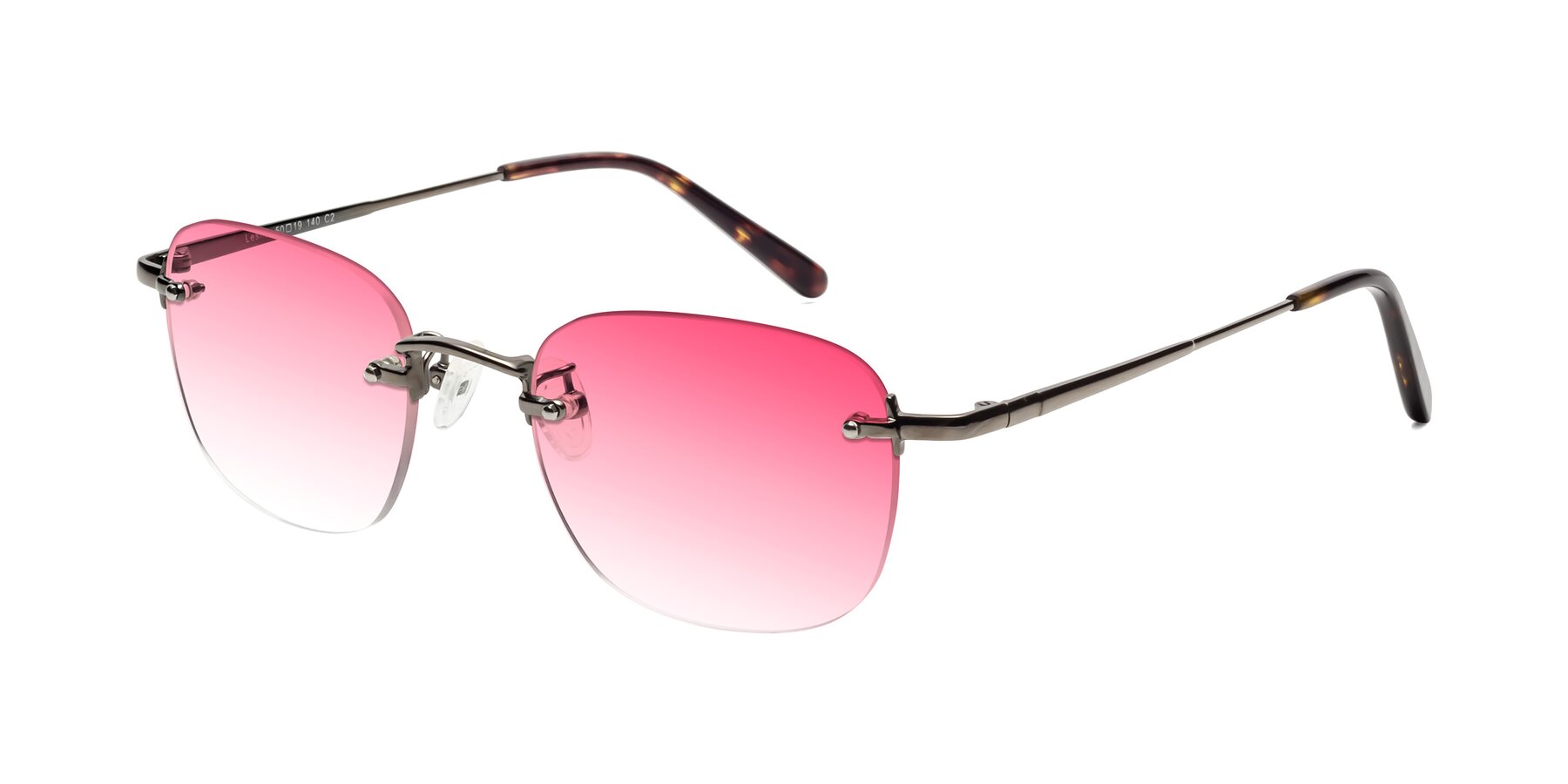 Angle of Leslie in Gunmetal with Pink Gradient Lenses