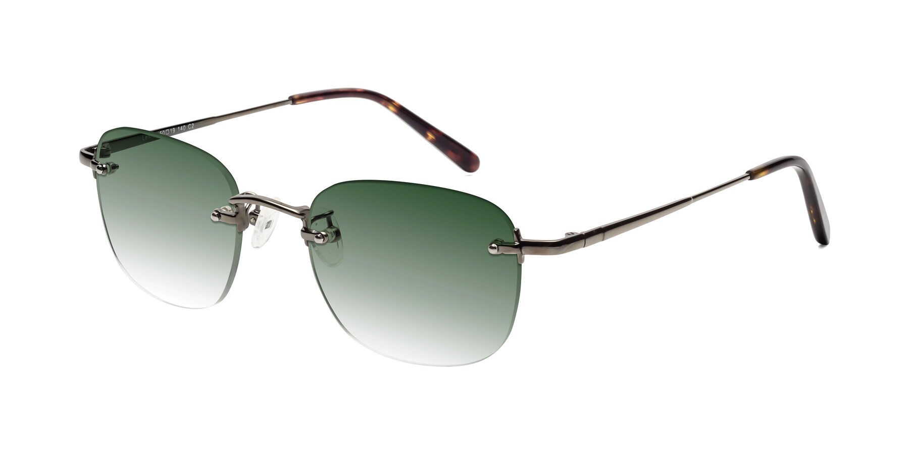 Angle of Leslie in Gunmetal with Green Gradient Lenses