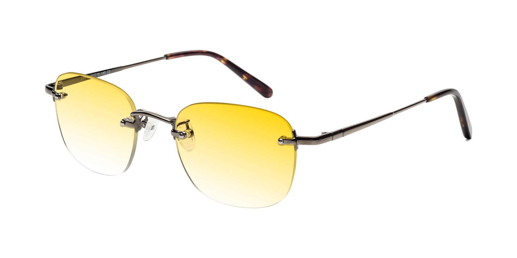 Angle of Leslie in Gunmetal with Yellow Gradient Lenses