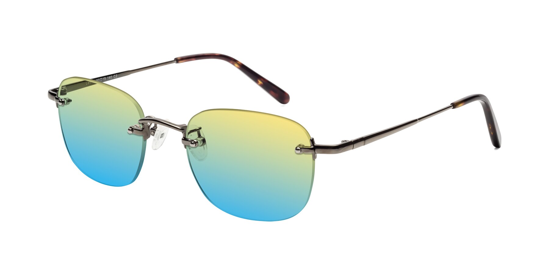 Angle of Leslie in Gunmetal with Yellow / Blue Gradient Lenses