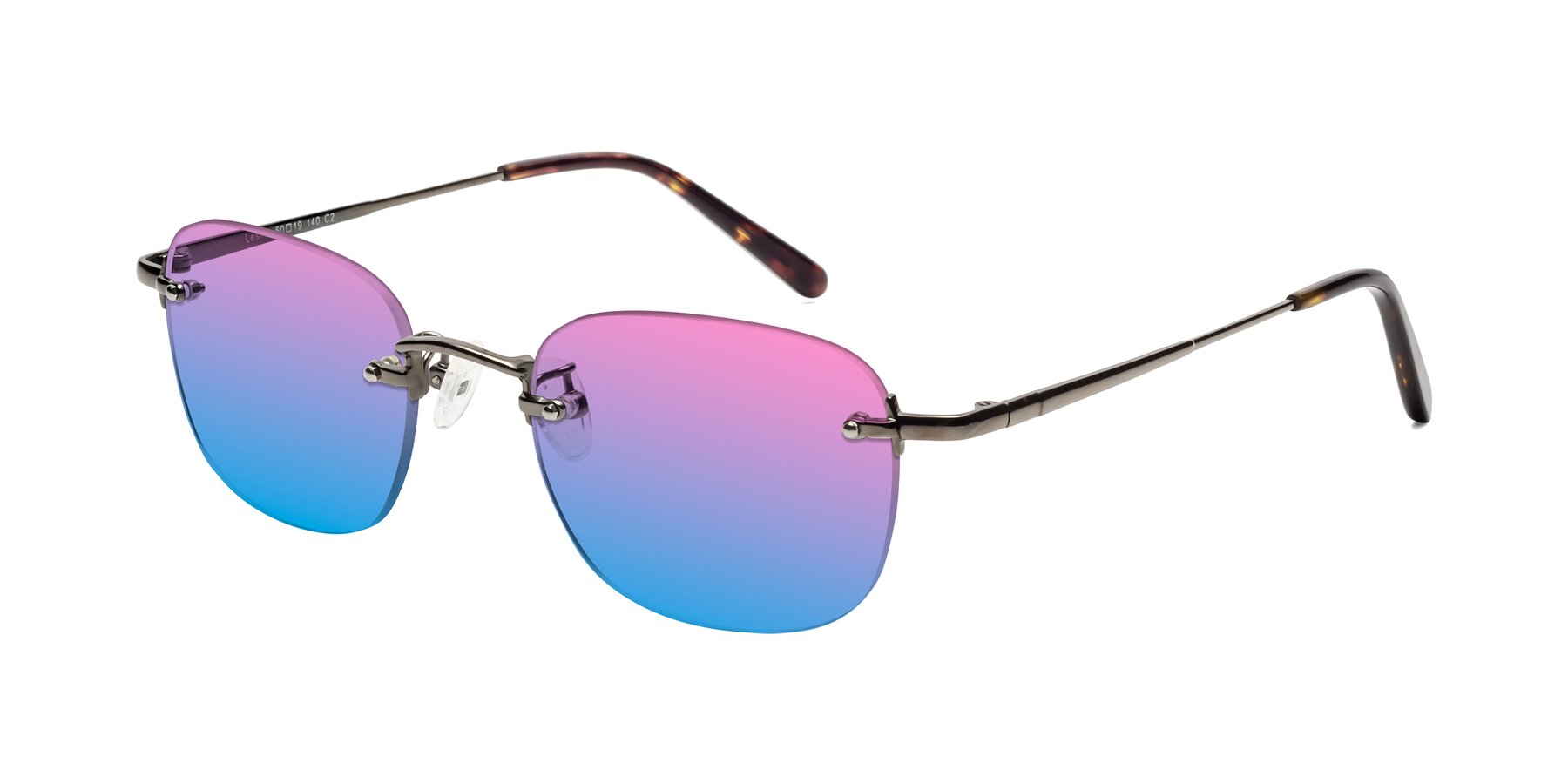 Angle of Leslie in Gunmetal with Pink / Blue Gradient Lenses