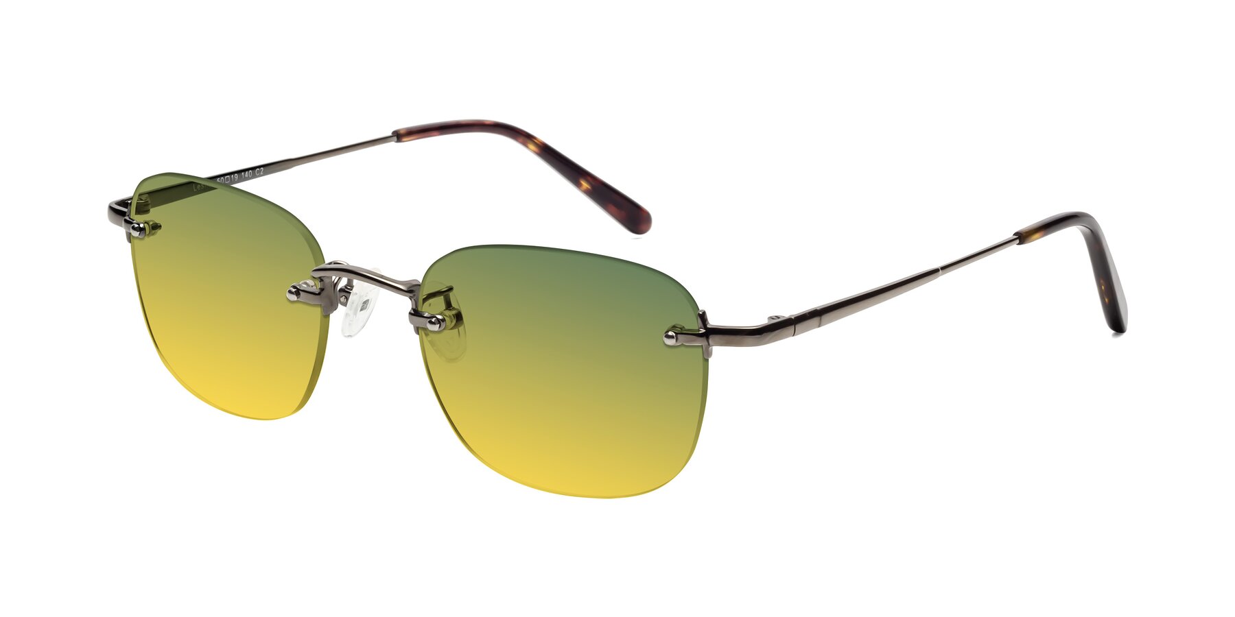 Angle of Leslie in Gunmetal with Green / Yellow Gradient Lenses