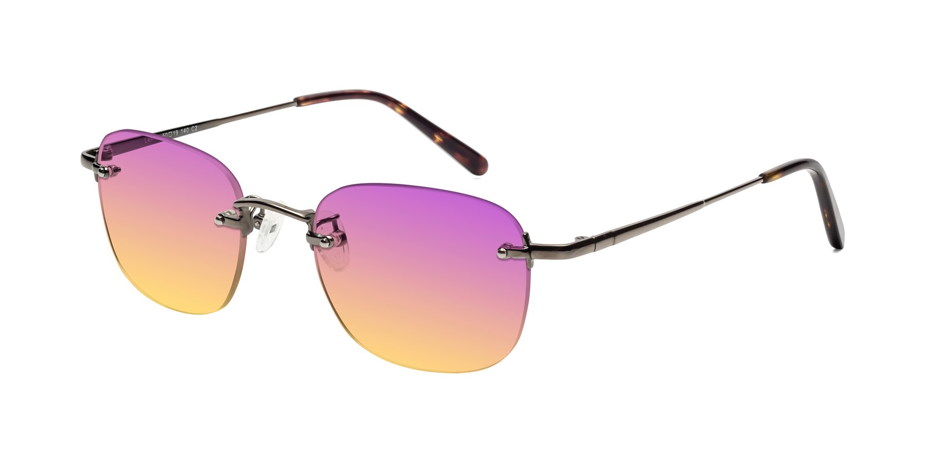Angle of Leslie in Gunmetal with Purple / Yellow Gradient Lenses