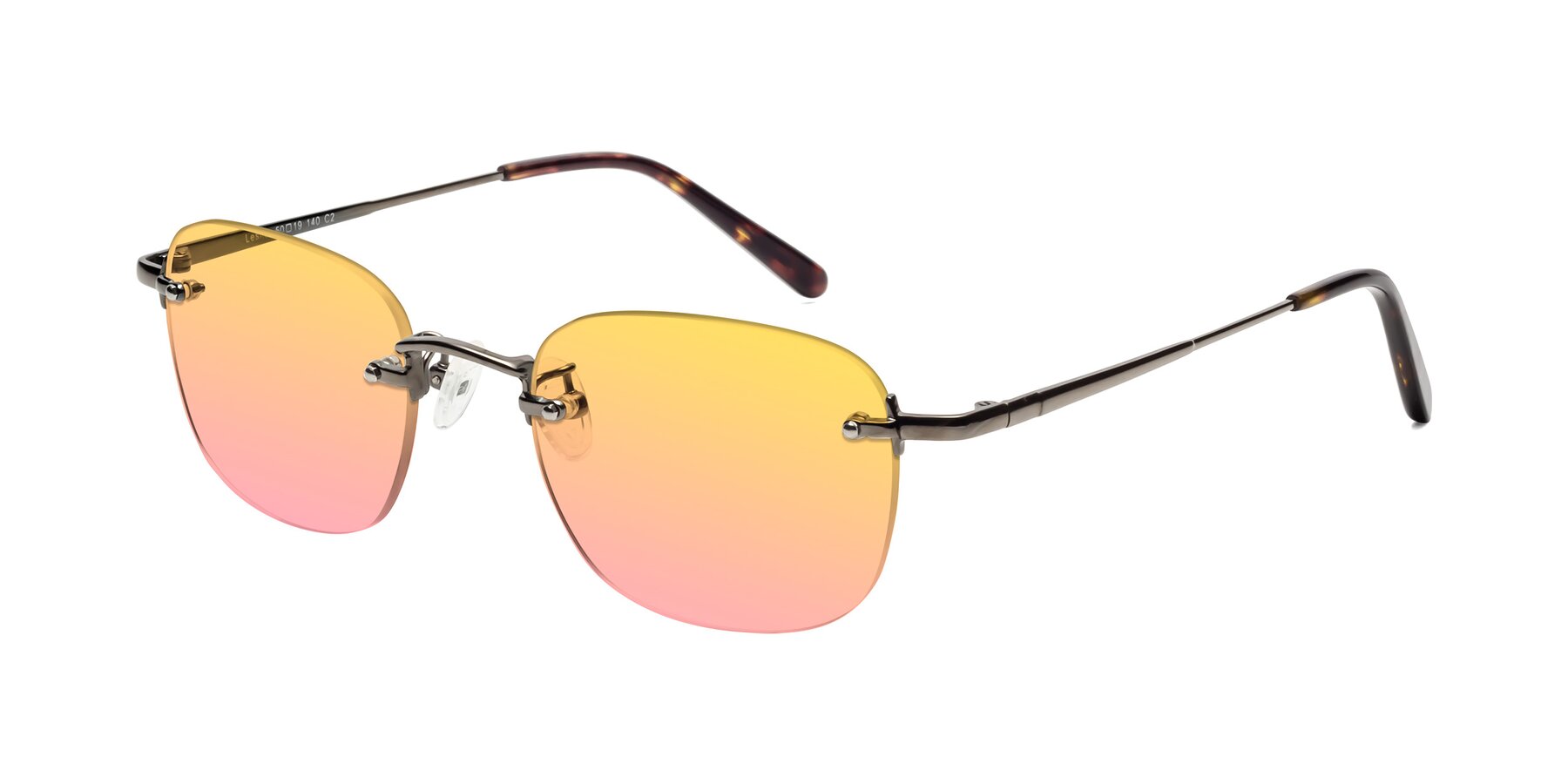 Angle of Leslie in Gunmetal with Yellow / Pink Gradient Lenses