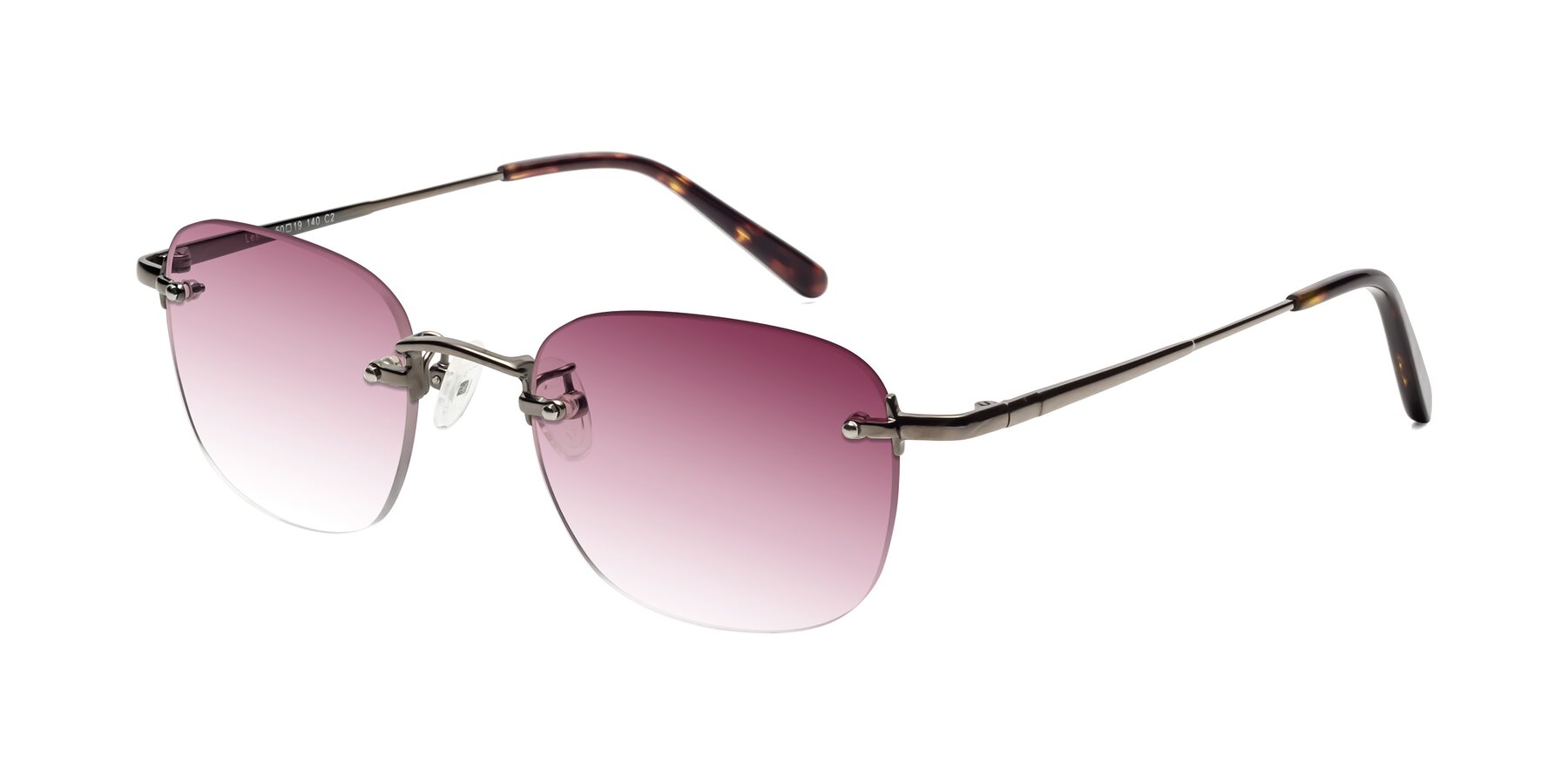 Angle of Leslie in Gunmetal with Wine Gradient Lenses