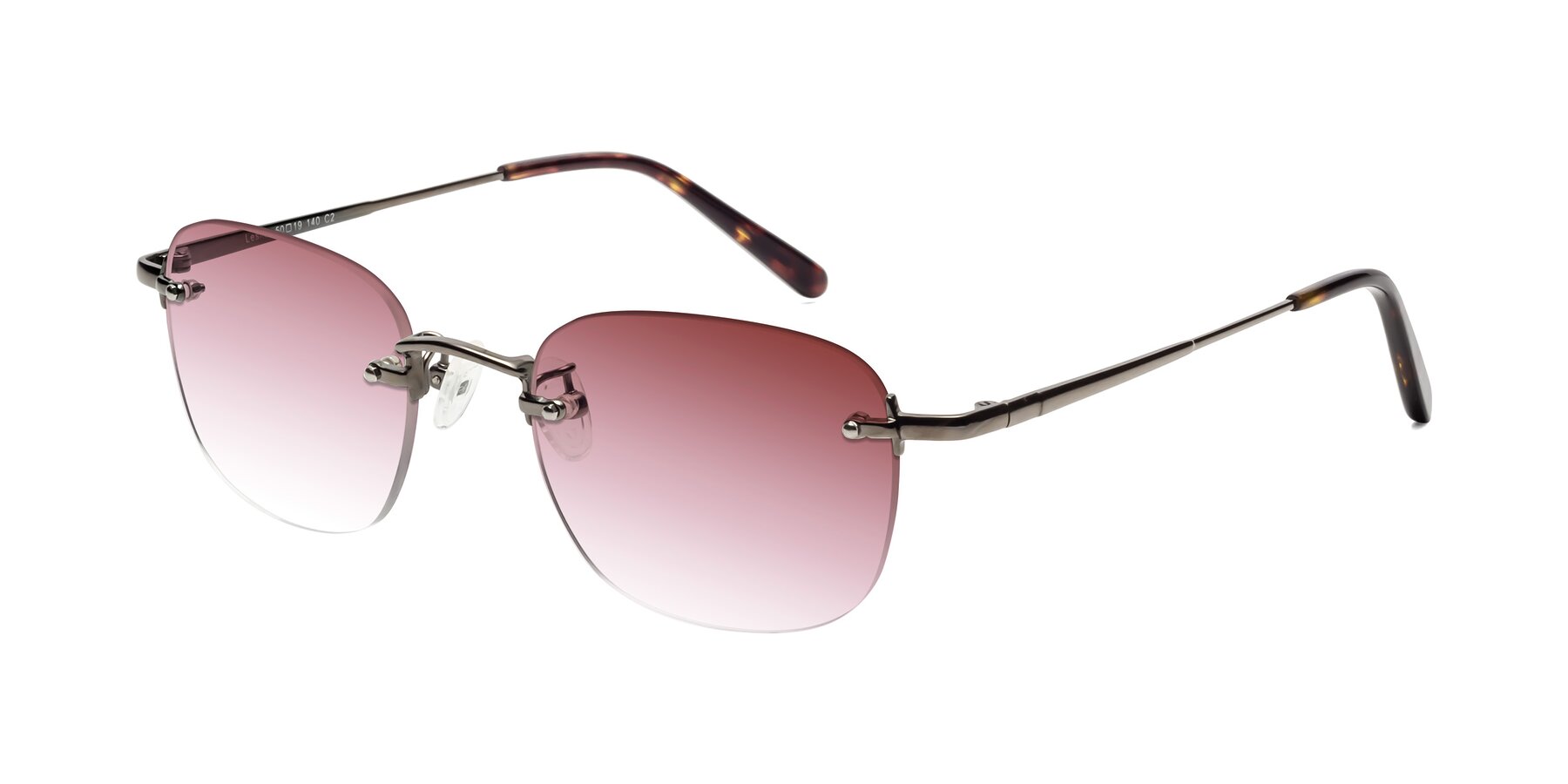 Angle of Leslie in Gunmetal with Garnet Gradient Lenses