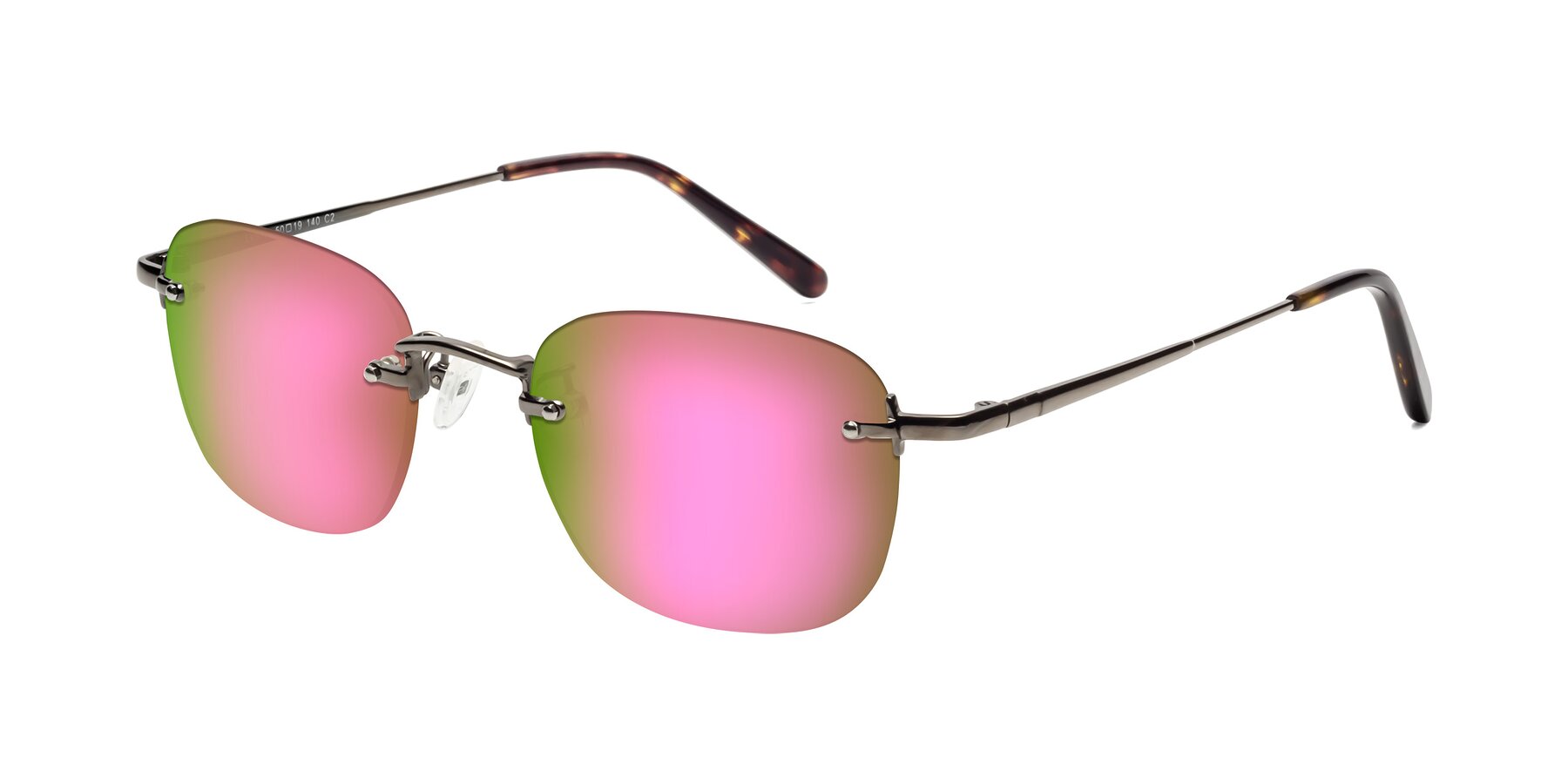 Angle of Leslie in Gunmetal with Pink Mirrored Lenses