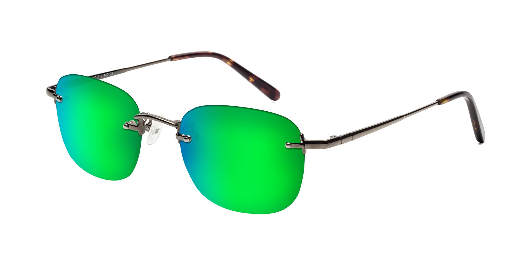 Angle of Leslie in Gunmetal with Green Mirrored Lenses