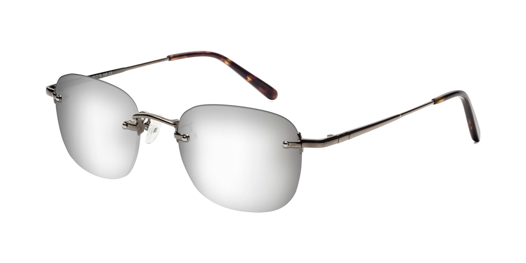 Angle of Leslie in Gunmetal with Silver Mirrored Lenses