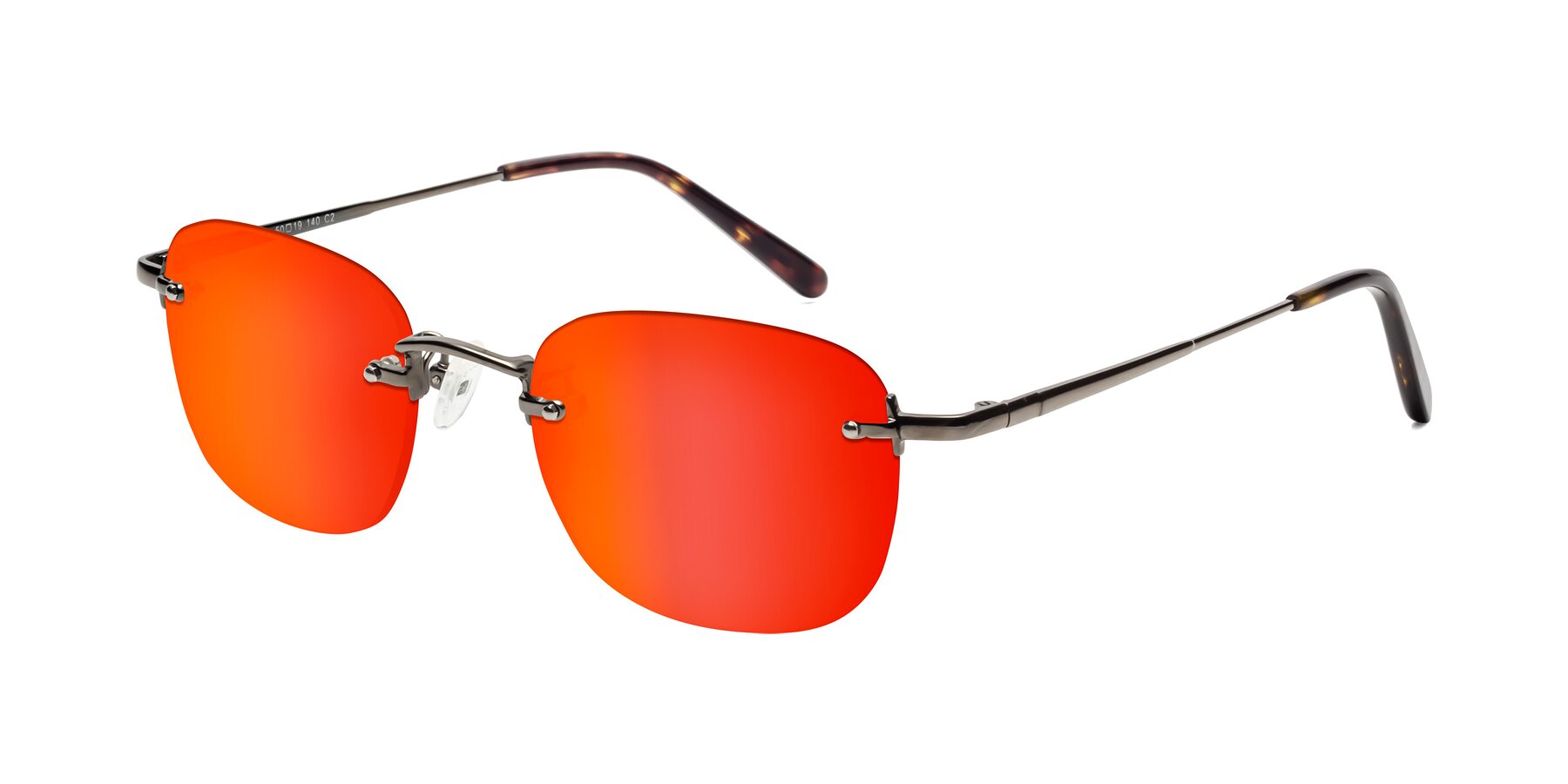 Angle of Leslie in Gunmetal with Red Gold Mirrored Lenses